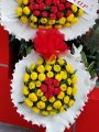 Çiçekçi - Sarı Kırmızı İkili Çelenk